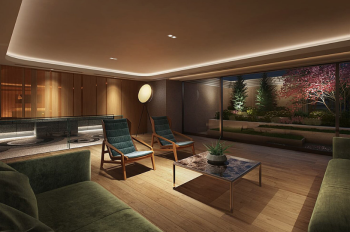 ブランズ代々木参宮橋　エントランスロビー～ラウンジ完成予想CG