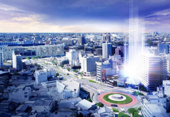 プラウド一宮　周辺航空写真CG合成