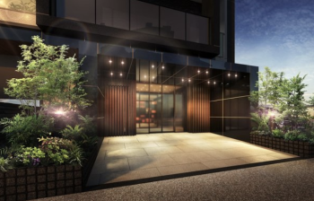 オープンレジデンシア渡辺通　エントランスアプローチ完成予想図