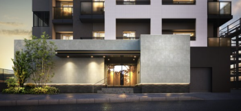 サンパーク白木原レジデンス　外観・エントランスアプローチ完成予想CG