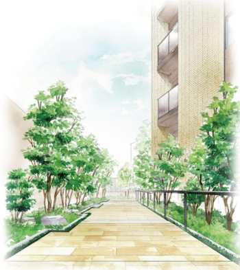 パークホームズ市が尾荏田西　樹楽の小径完成予想イラスト