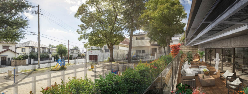 ファイル:ディアエスタ ミオ 西岡本 （１F）専用テラス完成予想CG.png