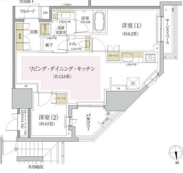 ファイル:プラウド新宿牛込柳町Rタイプ 56.16㎡.jpg