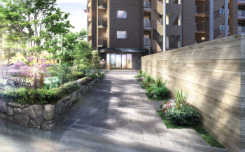 オーヴィジョン二日市　エントランスアプローチ完成予想CG