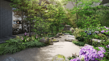 プレミスト中野通り　景刻庭（中庭）完成予想図