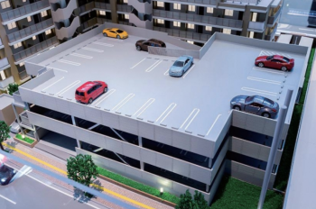 ウィザースレジデンス仙台富沢　敷地内自走式駐車場108％（完成予想模型）