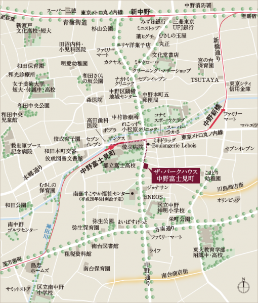 ファイル:ザ・パークハウス 中野富士見町周辺施設.png