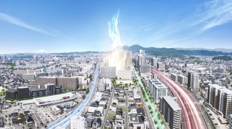 ファイル:グランフォーレ千早マークスクエア イーストウイング 現地周辺空撮.png