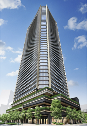 CENTRAL GARDEN TSUKISHIMA THE TOWER　外観完成予想CG