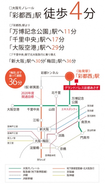 ファイル:電車 交通案内図 彩都161027.jpg