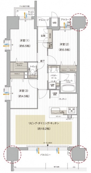 ファイル:Aタイプ 3LDK 大正161030.jpg