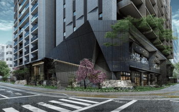 レーベン水戸ONE STATE TOWER　エントエランスアプローチ完成予想図