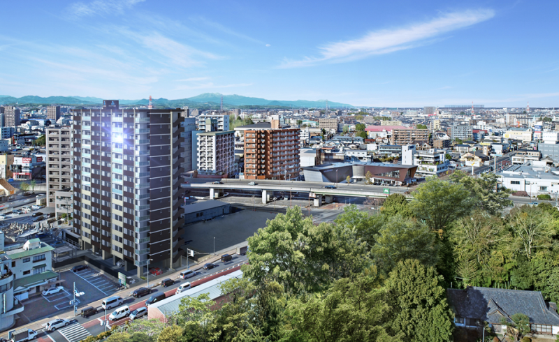 ファイル:アルファステイツ東宿郷 外観完成予想図 周辺写真合成CG.png