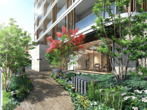 ライオンズミレス西新　エントランスアプローチ完成予想図