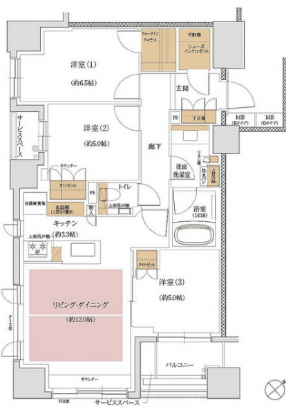 ファイル:ジオ文京千石Eタイプ 74.19㎡.jpg