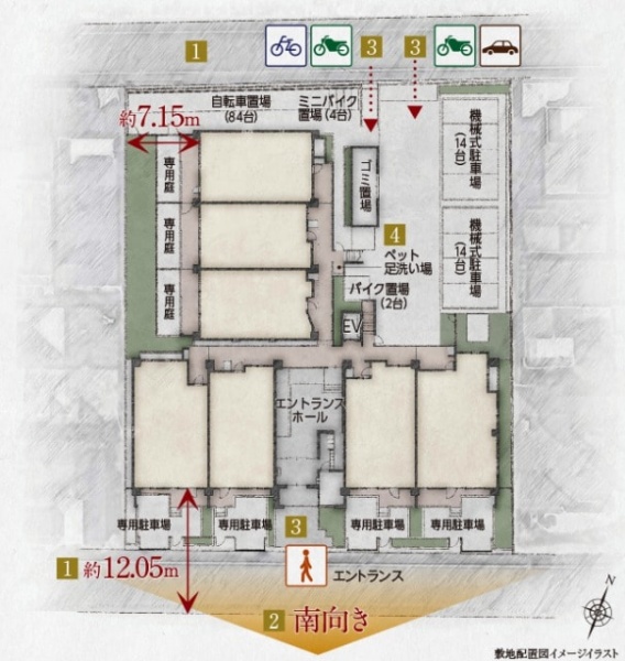 ファイル:敷地配置図 イメージイラスト 豊中161028.jpg