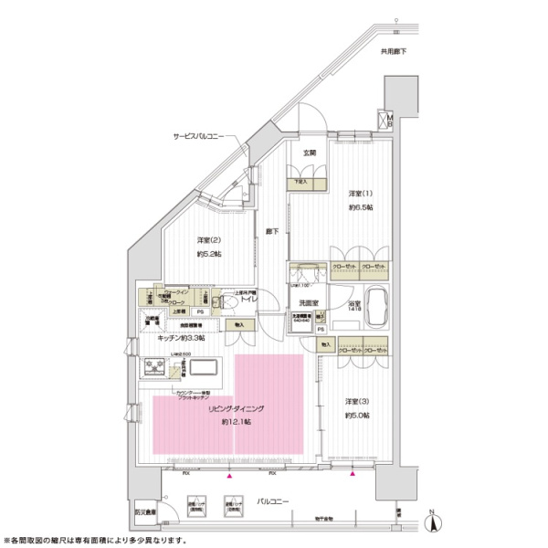 ファイル:サンクレイドル阿倍野阪南町 間取り Aタイプ 20171127.jpg