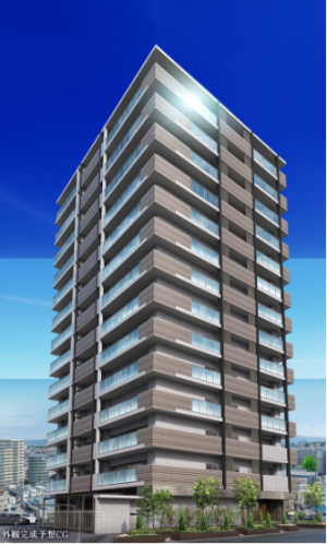 グランアッシュなかもずアクシス＆ブライト　外観完成予想図1