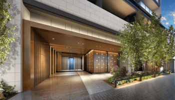 デュオヴェール久屋大通　外観・エントランスアプローチ完成予想CG