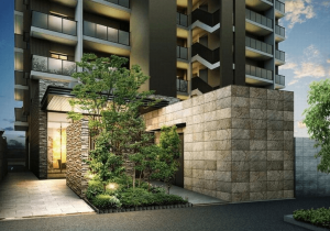 レクシア宮崎リバーテラス　エントランスアプローチ完成予想図