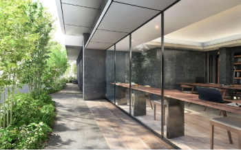 クリオ札幌北4条ミッドグレイス　ガーデンウォーク・ワーキングスペース完成予想図