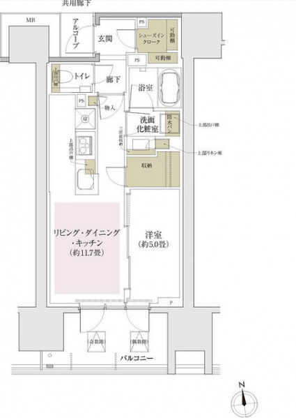 ファイル:プラウド新宿牛込柳町Iタイプ 43.42㎡.jpg