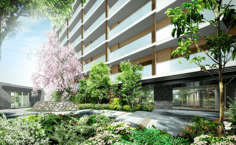 ファイル:ジオ新丸子 ガーデン（シンボルツリー）エントランス等の完成予想CG.png