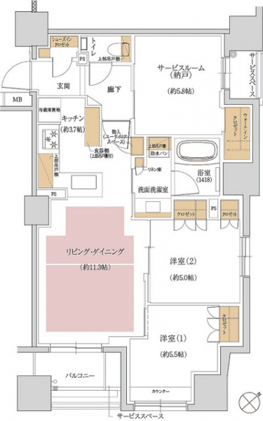 ファイル:ジオ文京千石Bタイプ 70.44㎡.jpg