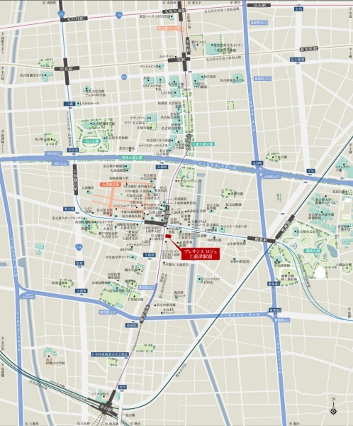 ファイル:プレサンス ロジェ 上前津駅前周辺施設.jpg