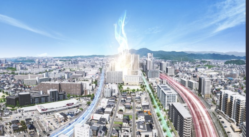 ファイル:グランフォーレ千早マークスクエア イーストウイング 航空写真合成CG.png