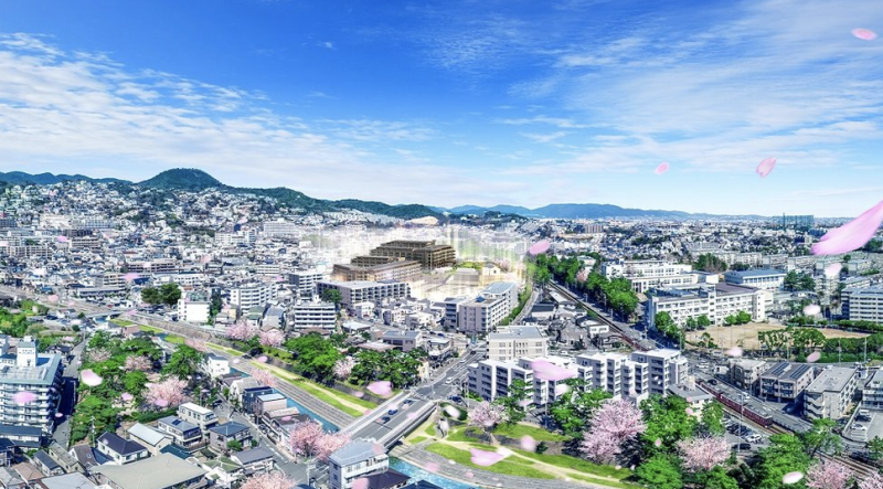 ファイル:ヴェレーナシティ夙川パークナード 周辺航空写真合成CG.png