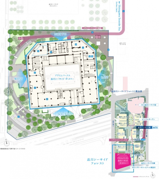 ファイル:プライムパークス品川シーサイド ザ・タワー敷地配置図.jpg
