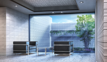 ユニハイム豊中レジデンス　エントランスホールラウンジ完成予想CG