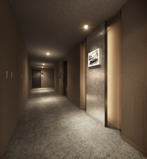 クリオ市谷柳町　内廊下完成予想CG