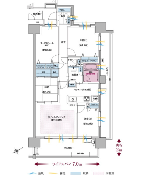 ファイル:ポレスター宇品海岸ハーバービュー 間取り Kタイプ.jpg