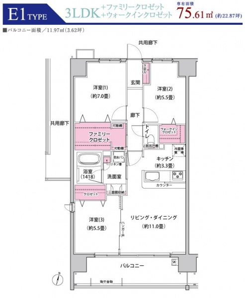 ファイル:ヴィラーヌ川口 ブライトヴィスタe1type.JPG