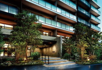 オーベル草加谷塚レジデンス　エントエランスアプローチ完成予想図