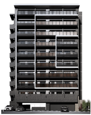 プレサンス レイズ 茶屋ヶ坂　外観完成予想図2