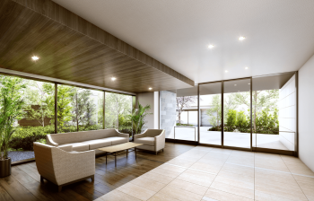 ハイムスイート朝霞　エントランスホール完成予想CG