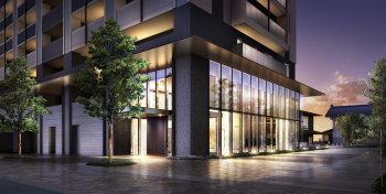 デュオヒルズ山形七日町タワー　　エントランスアプローチ完成予想CG