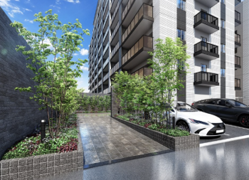 レクシア柳丸ガーデンフォート　エントエランスアプローチ完成予想図