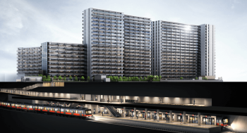 クラッシィハウス京都六地蔵　外観完成予想図＜地下鉄連結概念図＞