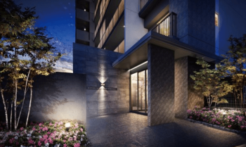 サンパーク小郡駅前レジデンス　エントランスアプローチ完成予想図