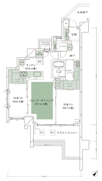 ファイル:ガーデンヒルズ四ツ谷 迎賓の森a-70type.jpg
