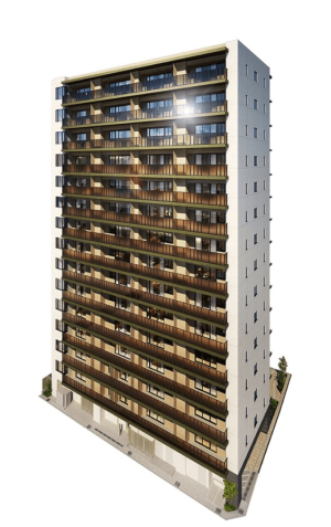 ザ・パークハウス 谷中道灌山テラス　外観完成予想図（南東側）