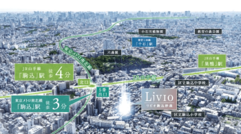 リビオ駒込妙義　周辺写真CG合成