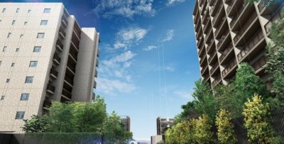 バンベールNAGOYAフォレスタ 外観完成予想CG（右 N、左 S）