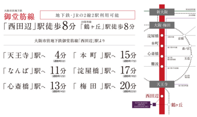 ファイル:サンクレイドル阿倍野阪南町 交通案内図 20171127.jpg