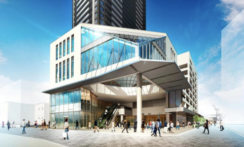 ライオンズ岐阜プレミストタワー35　外観 エントランスアプローチ完成予想CG