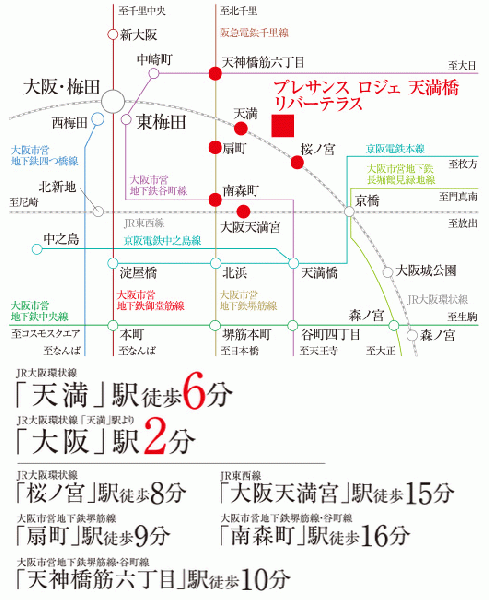 ファイル:電車 交通案内図 天満161031.gif
